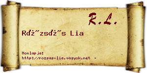 Rózsás Lia névjegykártya